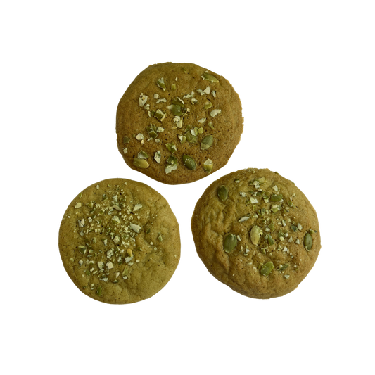 Matcha and Pumpkin Seed Cookie